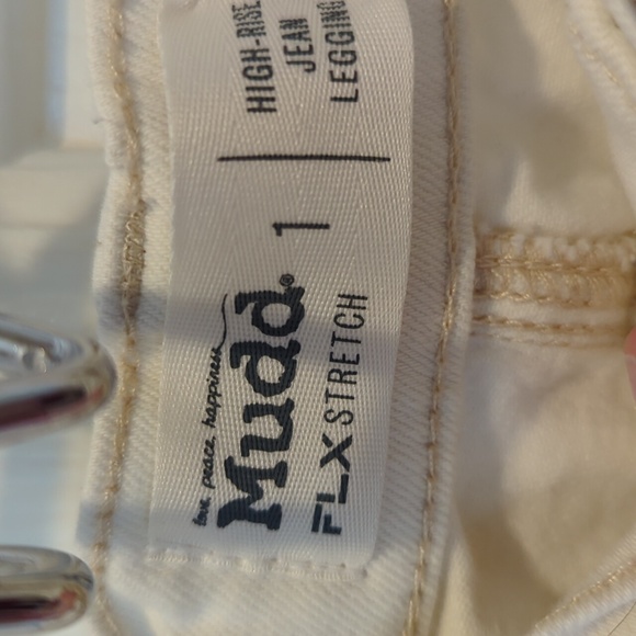 Juniors Mudd High Rise Jean leggings size 1 in off-white - Picture 2 of 4